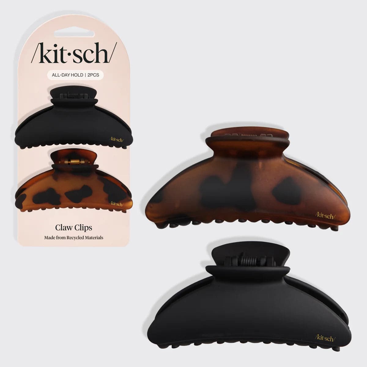 KITSCH X-Small Claw Clips 6pc Set - Black & Tort